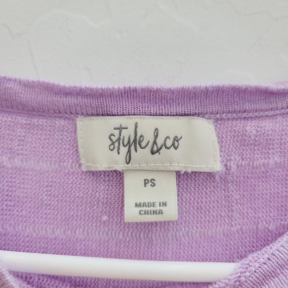 💕 Style & Co. Lilac Pullover Blouse Top Women's Size Small Petite - Picture 6 of 8